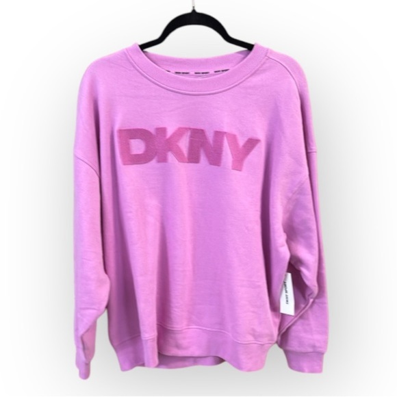 DKNY Pink Sweatshirt New with Tags size Medium crew neck sz Medium - Picture 3 of 13